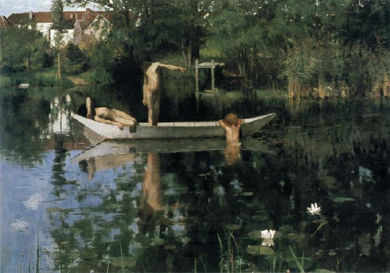 William Stott of Oldham The Bathing Place France oil painting art